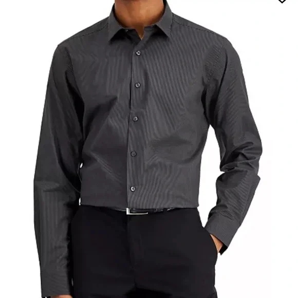 alfani black dress shirt Alfani Men's Black Dress Shirts